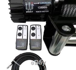 RECOVERY TRUCK WINCH 13500 lb 12v electric 50ft Rope no bunching not 13000