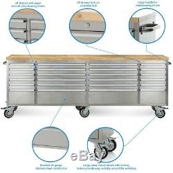 SGS 96 Stainless Steel 24 Drawer Work Bench Tool Chest Cabinet