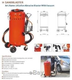 Sand Blast Pot. 28 Gallon Abrasive Sand Blaster with Built in Vacuum