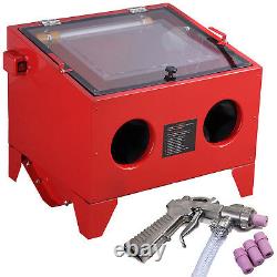 Sandblaster Sand Blaster Blasting Blast SandBlasting Bead Cabinet 90L LED Light