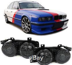 Scheinwerfer schwarz Paar für BMW 5er E34 88-95 + 7er E32 88-94