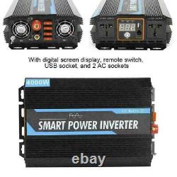 Sine Wave Car Power Inverter 4000W Peak DC 12V to 240V AC Converter UK