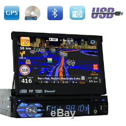 Single 1 Din Car Radio Touchscreen GPS SAT NAV Bluetooth CD DVD Player Stereo