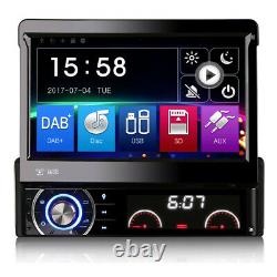 Single DIN SatNav Car Radio Flip Out Bluetooth DAB GPS CD Stereo Head Unit 7