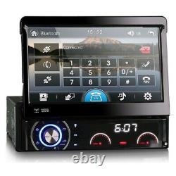 Single DIN SatNav Car Radio Flip Out Bluetooth DAB GPS CD Stereo Head Unit 7