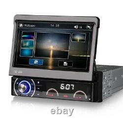 Single DIN SatNav Car Radio Flip Out Bluetooth DAB GPS CD Stereo Head Unit 7