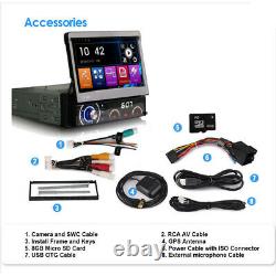 Single DIN SatNav Car Radio Flip Out Bluetooth DAB GPS CD Stereo Head Unit 7