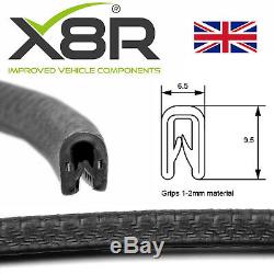 Small Flexible Metal Reinforced Rubber Edge Trim 6.5mm 9.5mm Fits 1mm 2mm