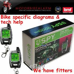 Spy 5000 Motorbike Motorcycle Alarm & Immobiliser 2 Way LCD Pager Remote Start