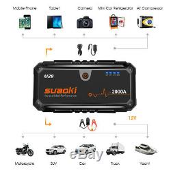 Suaoki U28 2000A Car Jump starter 18000mAh Battery Charger Booster Powerbank LED