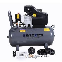 SwitZer Air Compressor 50L Litre LTR 2.5HP 8 BAR 9.6CFM + Wheel 5PCS Kits AC004