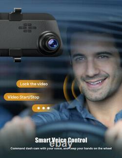 TOGUARD 12 GPS Mirror Video Front Rear View Car Camera 2.5K Dual Lens Dash Cam