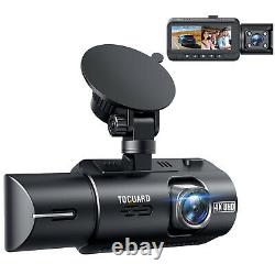 TOGUARD 4K+1080P Dual Dash Cam 3 Front Inside Cabin GPS Car Camera Night Vision