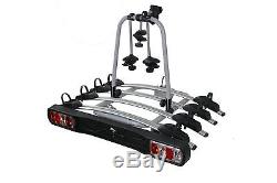 TOW BAR MOUNTED 4 BIKE RACK CYCLE CARRIER with LIGHTS and 7 pin ADAPTOR