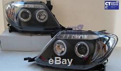 TOYOTA HILUX SR5 05-10 Double Cab BLACK LED Twin Halo Projector Headlight