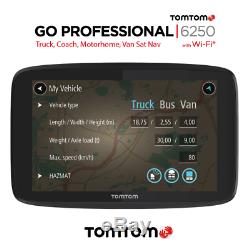 TomTom GO PROFESSIONAL 6250 Trucker Truck Bus Van Lorry HGV Sat Nav GPS