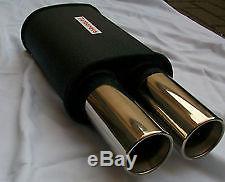 Twin Tip Stainless Steel Sports Performance Universal Exhaust Back Box Mc003+50