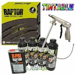 UPOL TINTABLE RAPTOR Liner Paint Ultra Tough Urethane Coating + Spray Gun RLT/S4