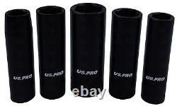 US PRO Deep Impact Socket Set 3/8 Drive Long Reach Thin Wall Sockets 10-24mm