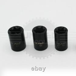 US PRO Tools 17pc 3/8 & 1/2 dr Impact E-Torx Socket Sockets Set E5 to E24 3420