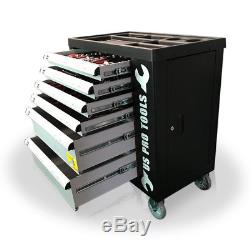 US PRO Workshop Tool Box Trolley Mobile Cart Chest Cabinet With 154 Tools Trays