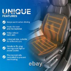 Universal 12V Car Seat Pad Cushion Cover Heating Heater Warm Heated Cold Winter