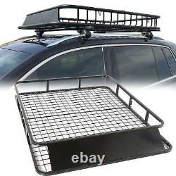 Universal Roof Basket Steel Cargo Luggage Tray Folding Carrier Rack 122x102cm