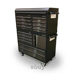 Us Pro Tools Tool Cabinet Chest Box Black + Stainless Steel 41 Finance Option