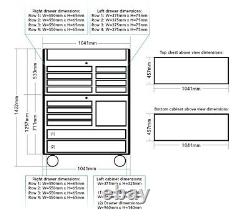 Us Pro Tools Tool Cabinet Chest Box Black + Stainless Steel 41 Finance Option