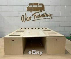VW Caddy Camper Van Sliding Ply Pod Bed, Seat, Table & Drawers VAN FURNITURE