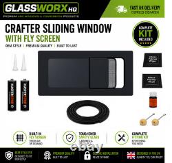 VW Crafter 2018+ Driver Side Sliding Window With FLY SCREEN + Fitting Kit & Trim