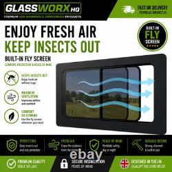 VW Crafter 2018+ Driver Side Sliding Window With FLY SCREEN + Fitting Kit & Trim