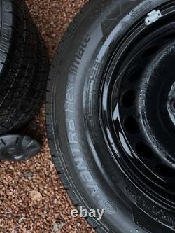 VW Crafter 2025 Genuine black Steel Wheels, tyres and hub caps x 4