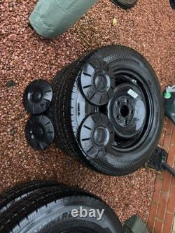 VW Crafter 2025 Genuine black Steel Wheels, tyres and hub caps x 4
