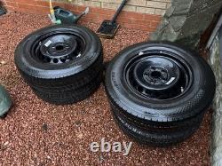 VW Crafter 2025 Genuine black Steel Wheels, tyres and hub caps x 4