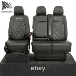 VW Crafter Front Seat Covers Leatherette with Embroidery (2017 Onwards) 958