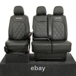 VW Crafter Front Seat Covers Leatherette with Embroidery (2017 Onwards) 958 VW Crafter Front Seat Covers Leatherette with Embroidery (2017 Onwards) 958