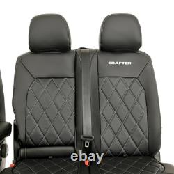 VW Crafter Front Seat Covers Leatherette with Embroidery (2017 Onwards) 958