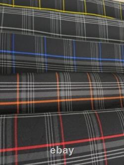 VW Golf GTi GT Tartan Upholstery Fabric Backed with Scrim Foam Colour Options