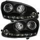 Vw Golf Mk5 Black Twin Angel Eye Projector Headlights With Led Drl R8 Strip
