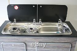 VW T5 Camper Smev 9222 R/H Combination Hob/Sink & Tap + Template Piezo Ignition
