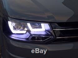 VW T5 Transporter Headlights Drl Light Bar 10 15 Brand New Free Phillips Bulbs