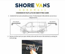 VW Transporter T5/T5.1/T6 Side Bars Sportline SWB Black QUALITY