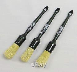 Valet PRO Alloy Wheel / Detailing Brush Set of 3 x Brushes BRU3
