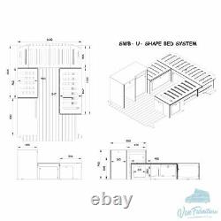 Van Furniture Plain Birch Ply SWB VW T5 T6 U Shape Camper Van U Bed System