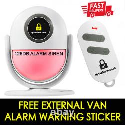 Van Security Alarm EASY FIT WIRELESS BATTERY OPERATED, 125db Siren With Remote