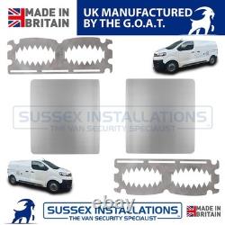 Van Security Shield Set For Vauxhall Vivaro 2019-On Twin Side Doors Brushed