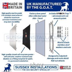 Van Security Shield Set For Vauxhall Vivaro 2019-On Twin Side Doors Brushed