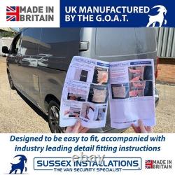 Van Security Shield Set For Vauxhall Vivaro 2019-On Twin Side Doors Brushed