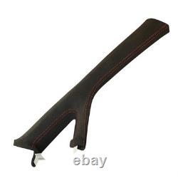 Volkswagen Caddy MK3/4 A-Pillar Black Suede Trim Kit Pair (Red Stitch)